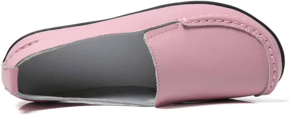 Casual Womens Loafers Shoes Soft Leather Lightweight Classic Penny Slip-on Loafers Outdoor Indooor Walking Driving Moccasins Flats for Womens Nurse Loafers Flats