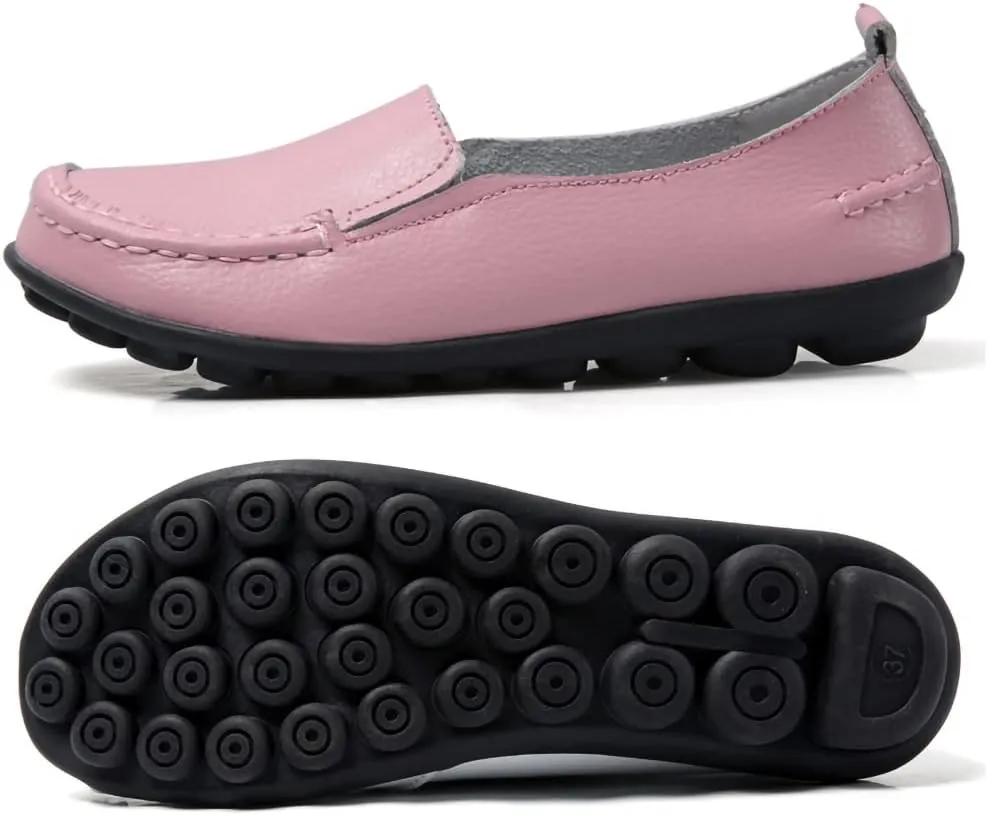 Casual Womens Loafers Shoes Soft Leather Lightweight Classic Penny Slip-on Loafers Outdoor Indooor Walking Driving Moccasins Flats for Womens Nurse Loafers Flats