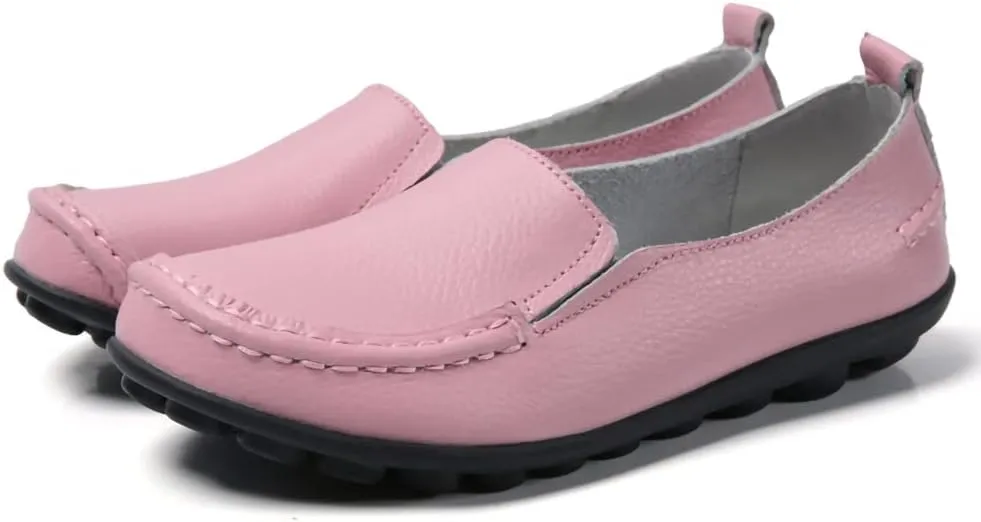 Casual Womens Loafers Shoes Soft Leather Lightweight Classic Penny Slip-on Loafers Outdoor Indooor Walking Driving Moccasins Flats for Womens Nurse Loafers Flats