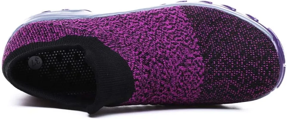 CERYTHRINA Women's Walking Shoes Sock Sneakers Mesh Slip On Air Cushion Toning Rocker Shoes Platform Loafers