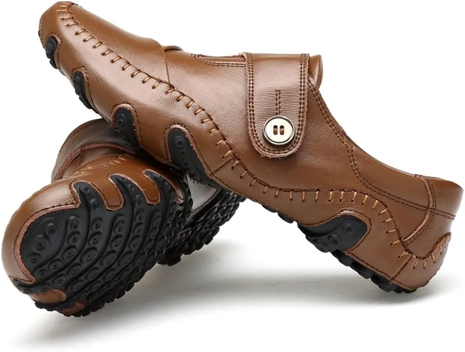 ChicWind Leather Handmade Driving Moccasins Slip On Loafers Boat Shoes