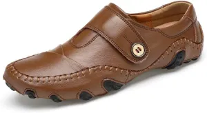 ChicWind Leather Handmade Driving Moccasins Slip On Loafers Boat Shoes