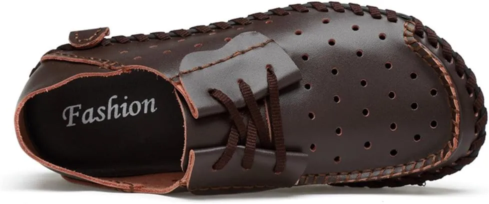 ChicWind Men's Summer Breathable Cowhide Casual Driving Moccasins Shoes