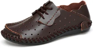 ChicWind Men's Summer Breathable Cowhide Casual Driving Moccasins Shoes