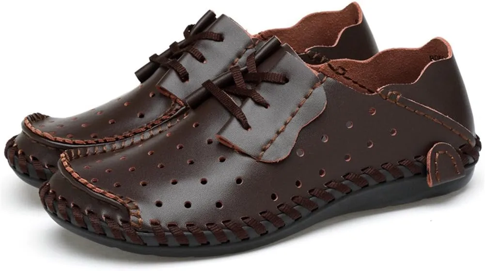 ChicWind Men's Summer Breathable Cowhide Casual Driving Moccasins Shoes