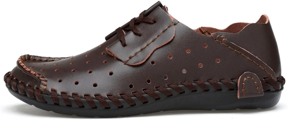 ChicWind Men's Summer Breathable Cowhide Casual Driving Moccasins Shoes