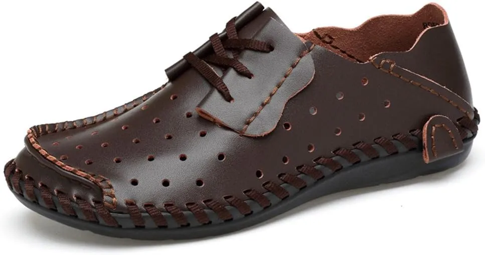 ChicWind Men's Summer Breathable Cowhide Casual Driving Moccasins Shoes
