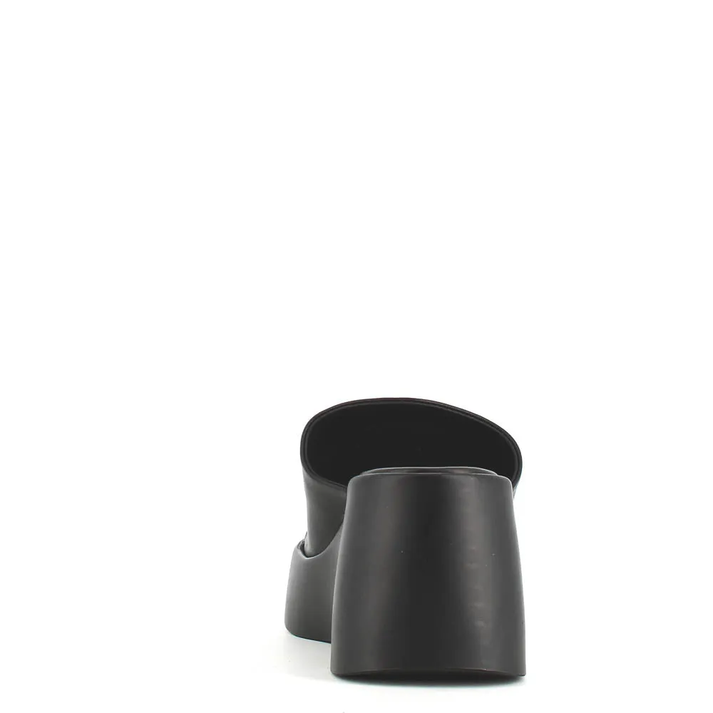 Cinders Edit High Leather Wedge Mule Black