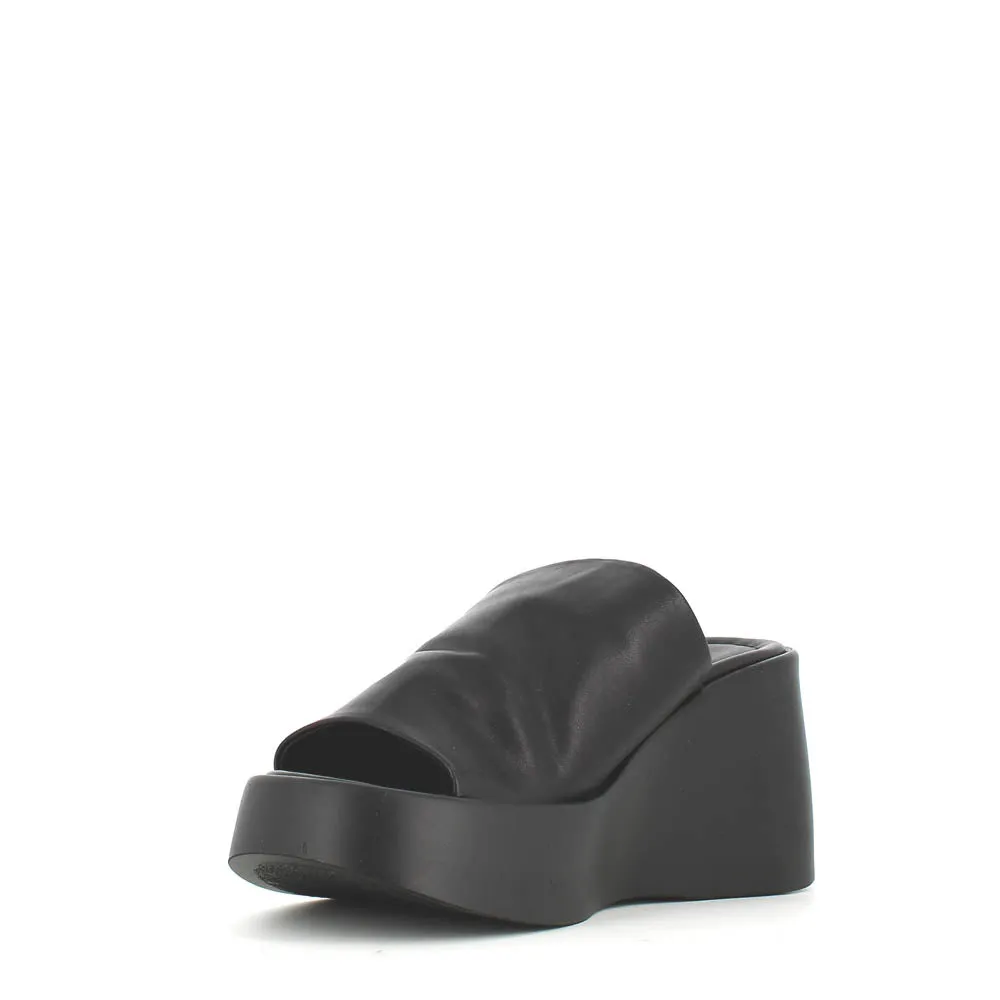 Cinders Edit High Leather Wedge Mule Black