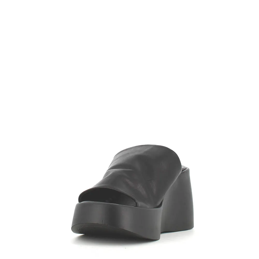 Cinders Edit High Leather Wedge Mule Black