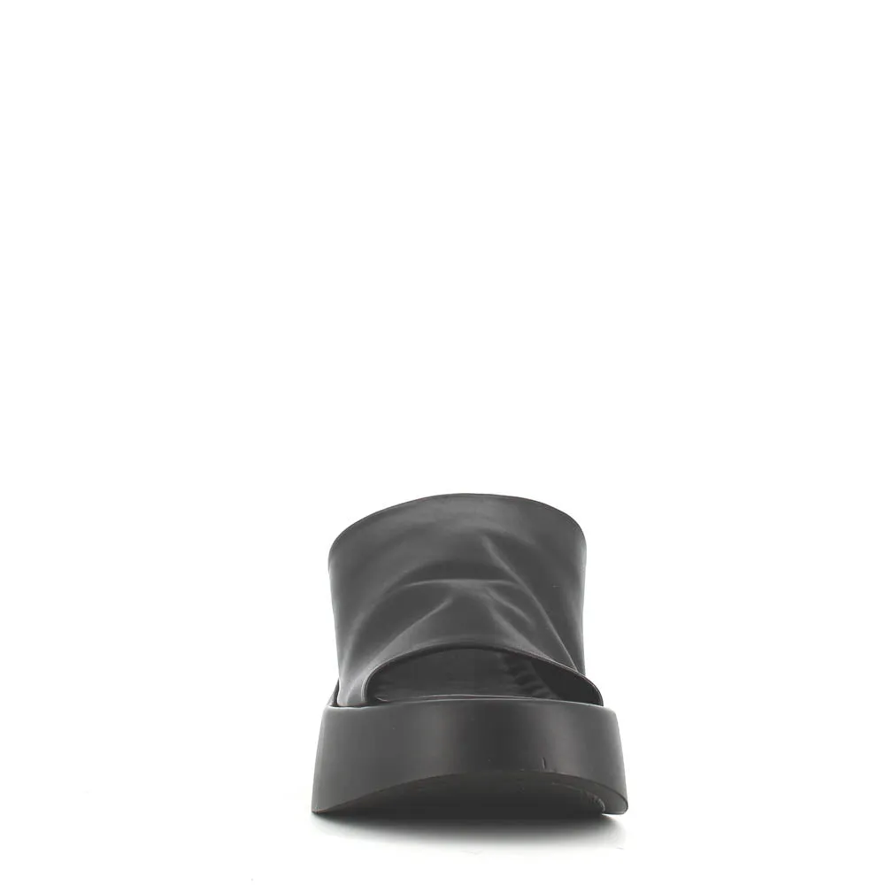 Cinders Edit High Leather Wedge Mule Black