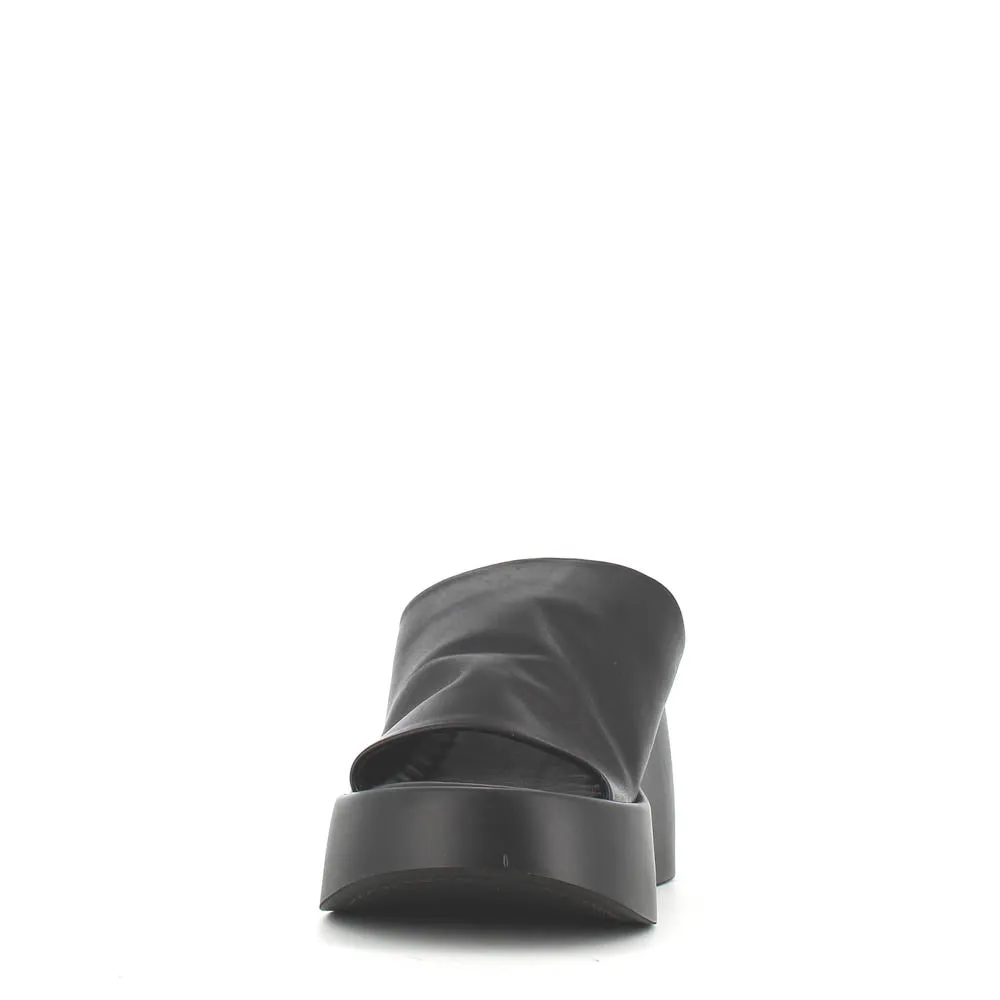 Cinders Edit High Leather Wedge Mule Black
