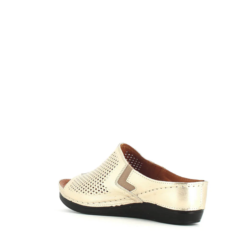 Cinders Edit Wedge Slide Gold