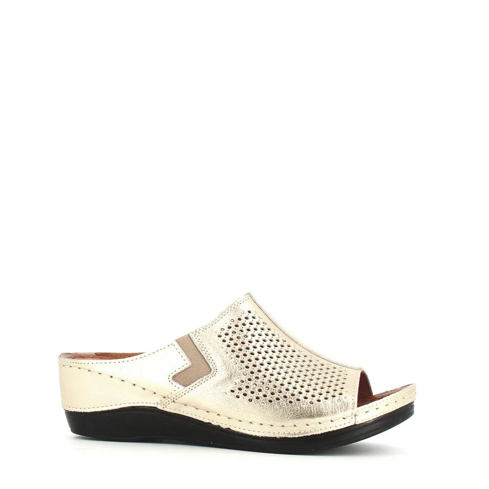 Cinders Edit Wedge Slide Gold