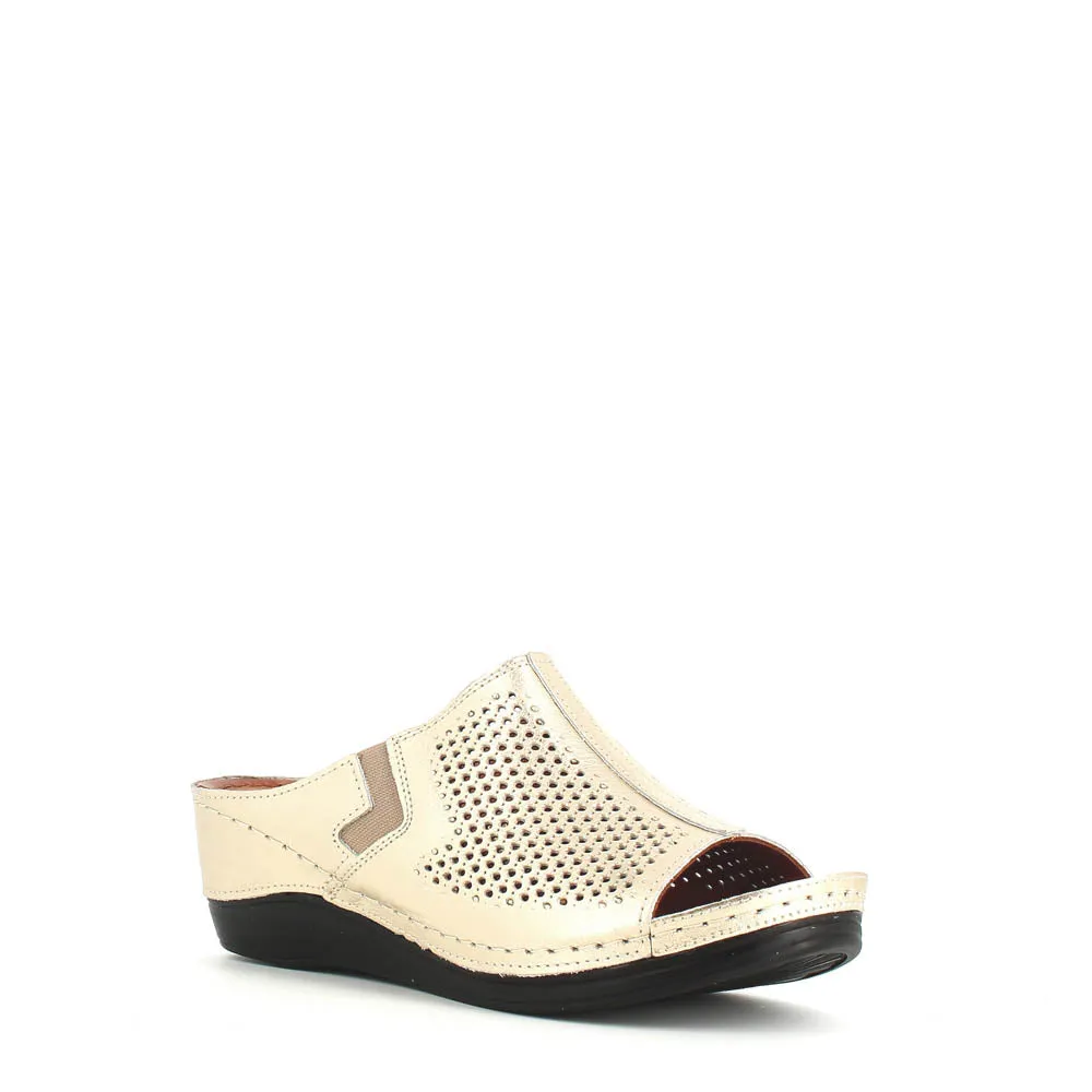 Cinders Edit Wedge Slide Gold