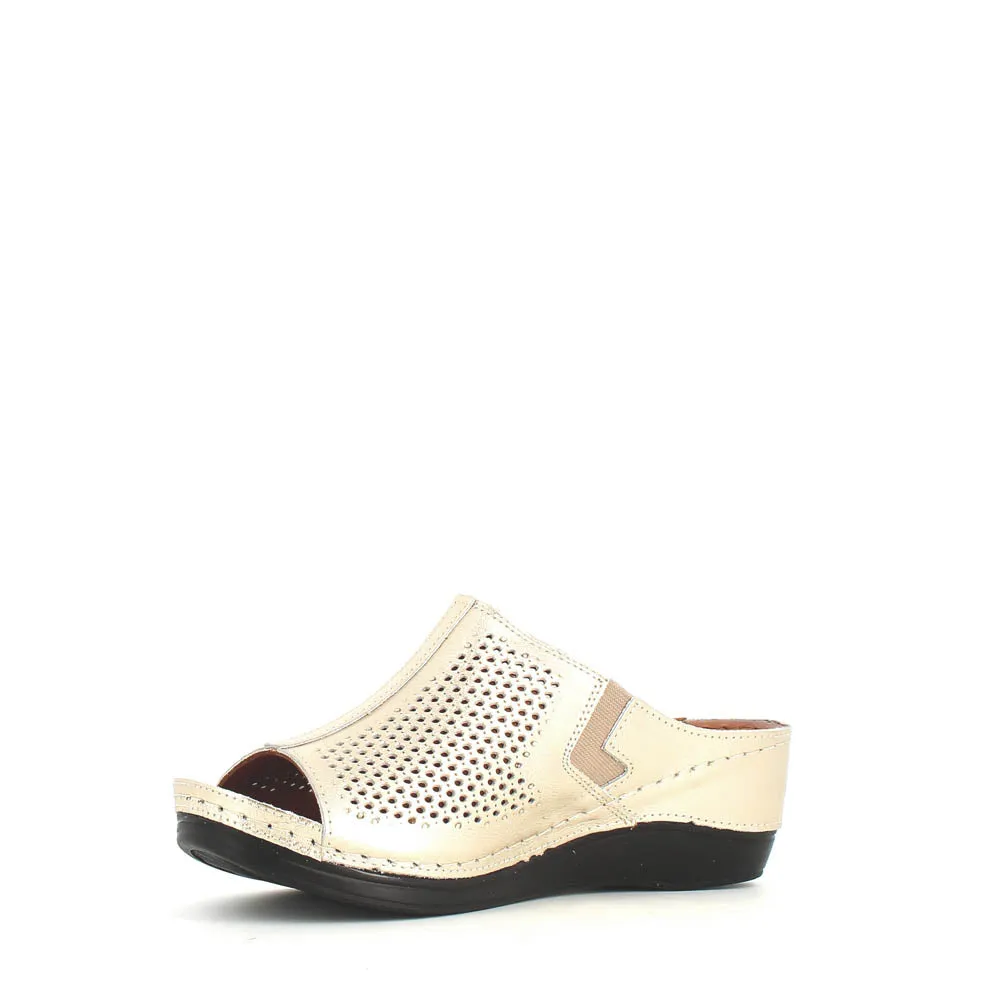 Cinders Edit Wedge Slide Gold