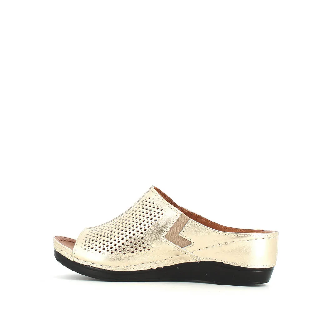 Cinders Edit Wedge Slide Gold