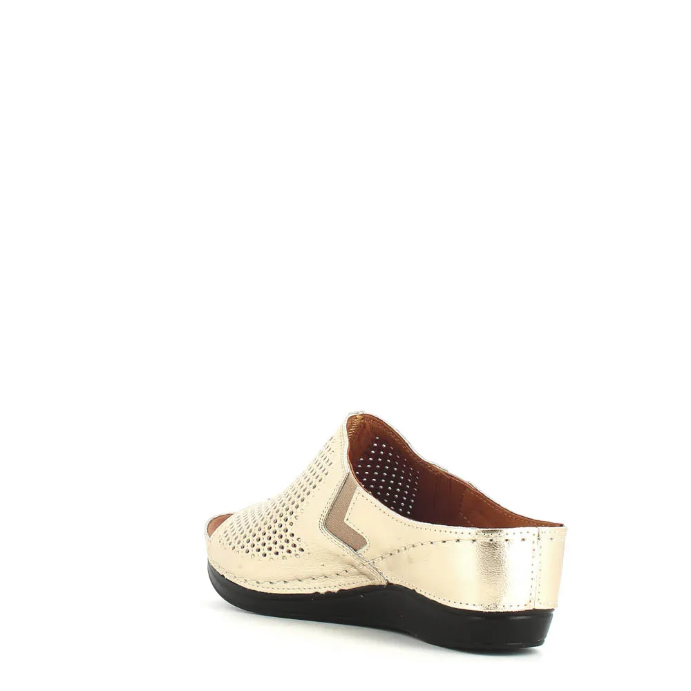 Cinders Edit Wedge Slide Gold