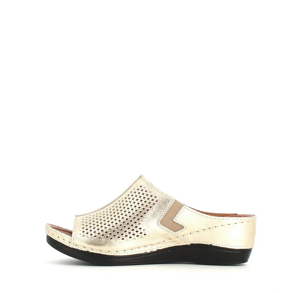 Cinders Edit Wedge Slide Gold