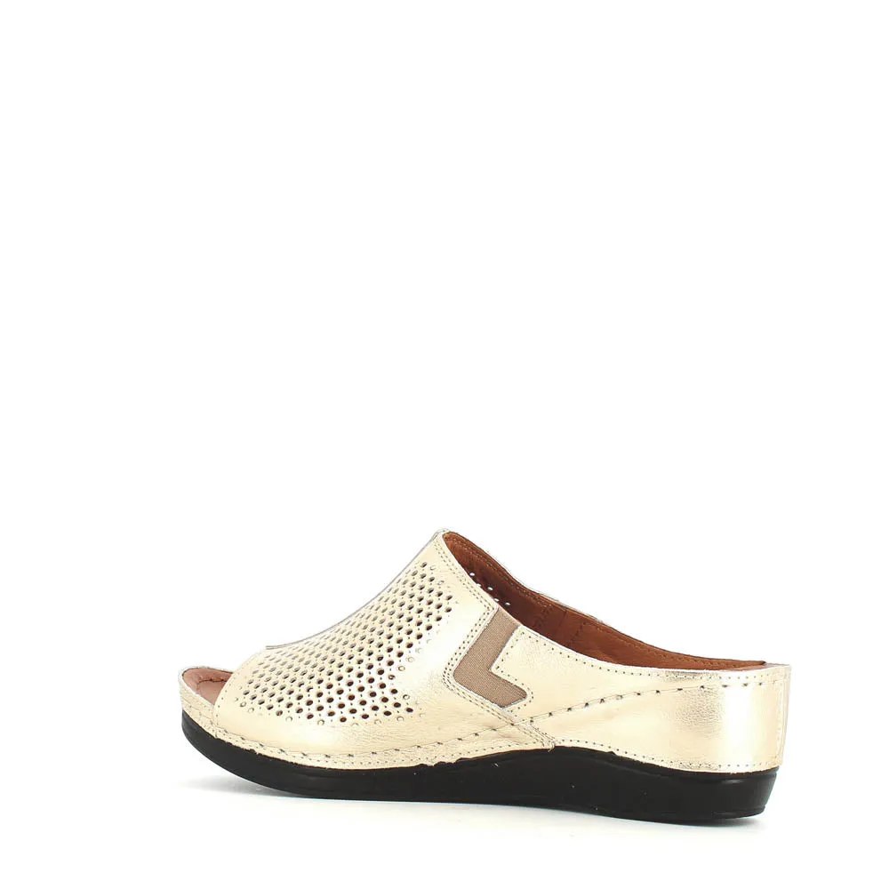 Cinders Edit Wedge Slide Gold