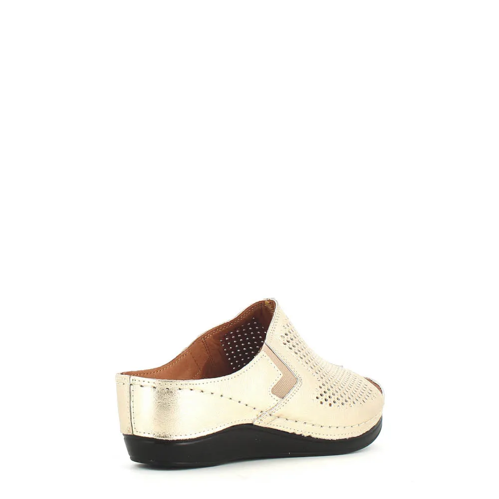 Cinders Edit Wedge Slide Gold