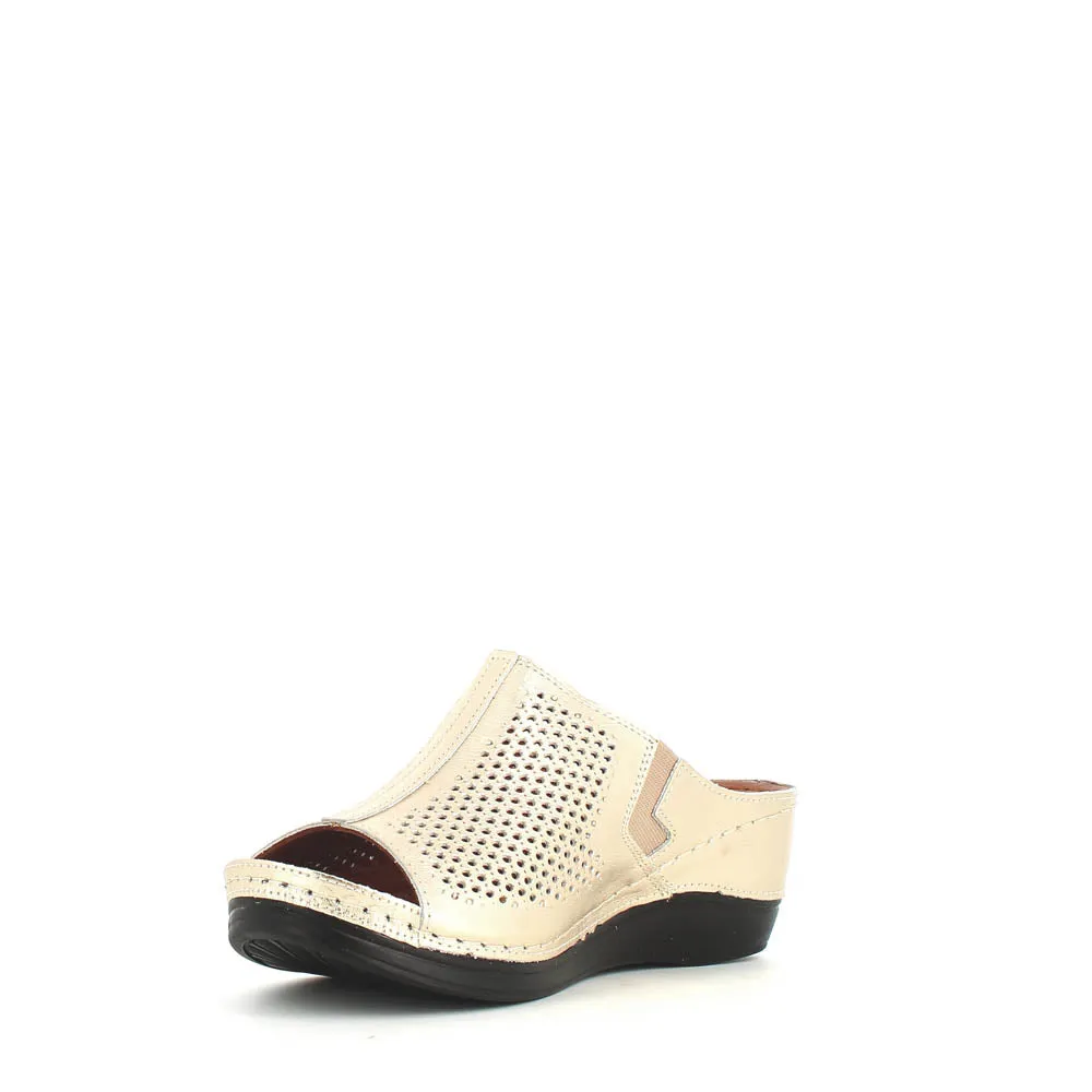 Cinders Edit Wedge Slide Gold
