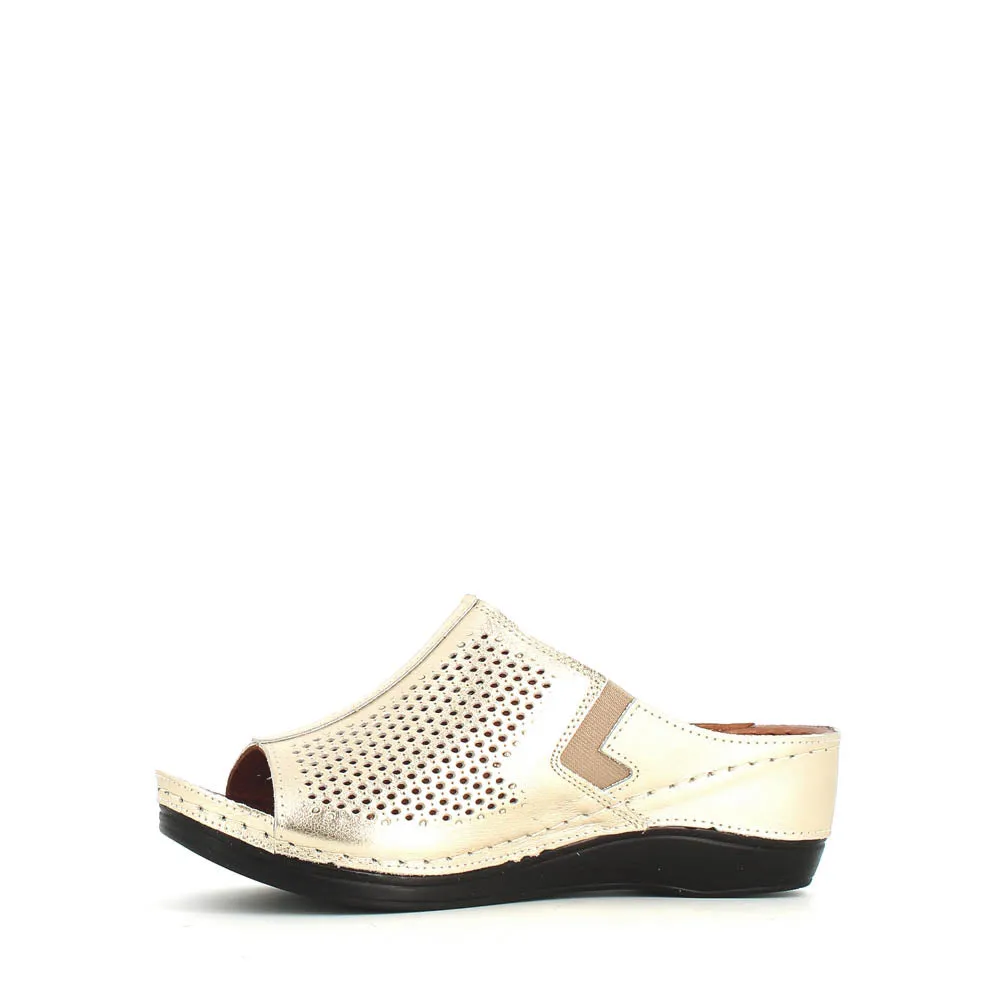 Cinders Edit Wedge Slide Gold