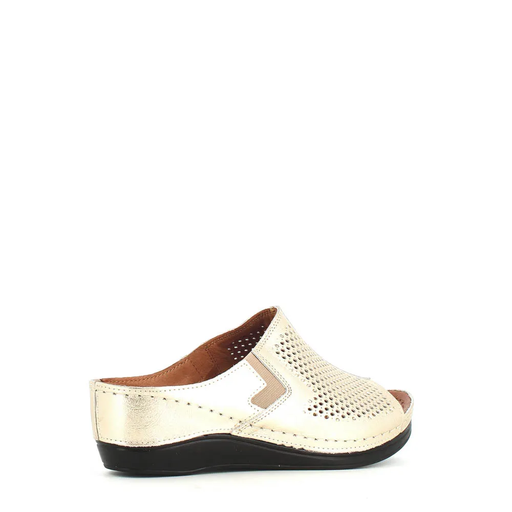 Cinders Edit Wedge Slide Gold