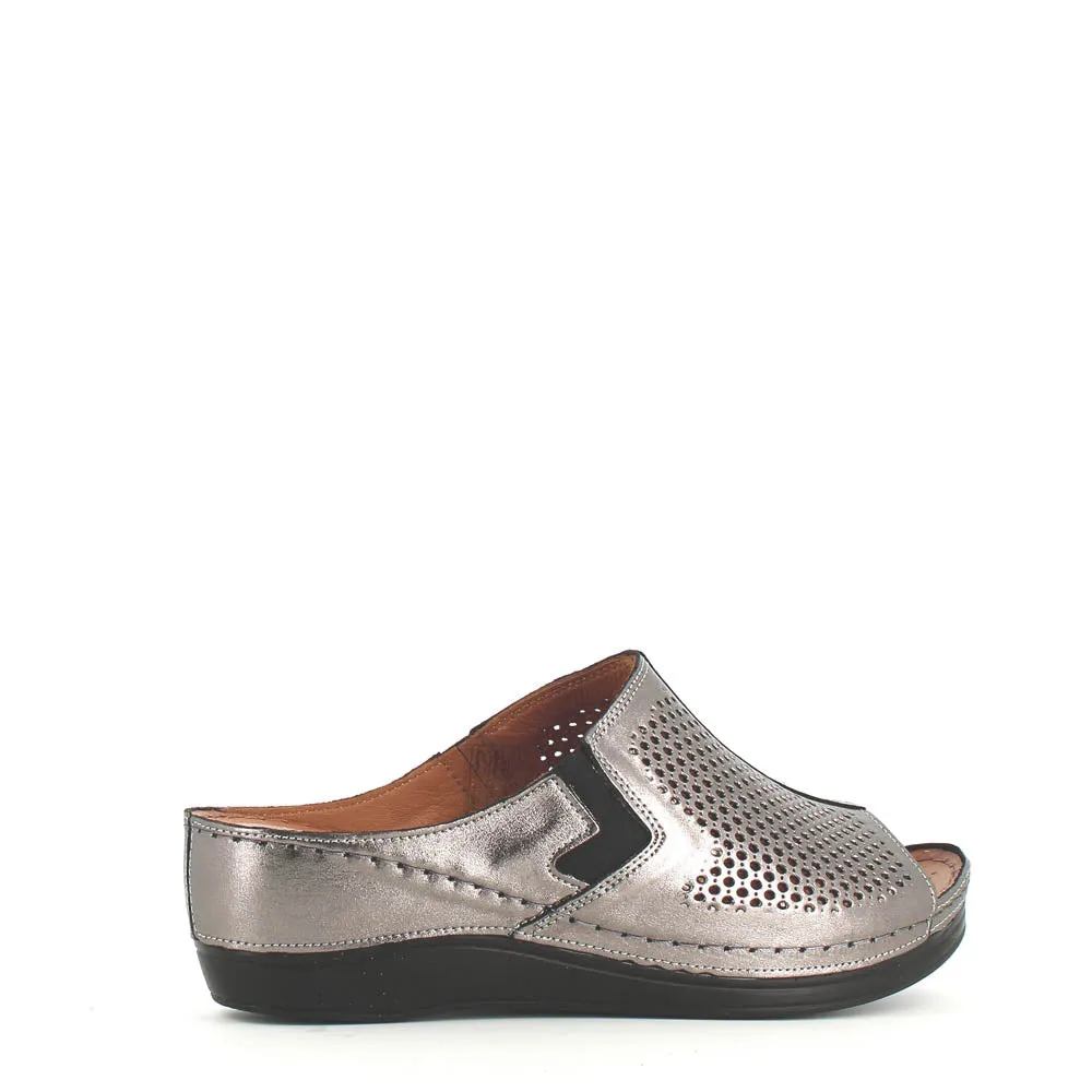 Cinders Edit Wedge Slide Platin