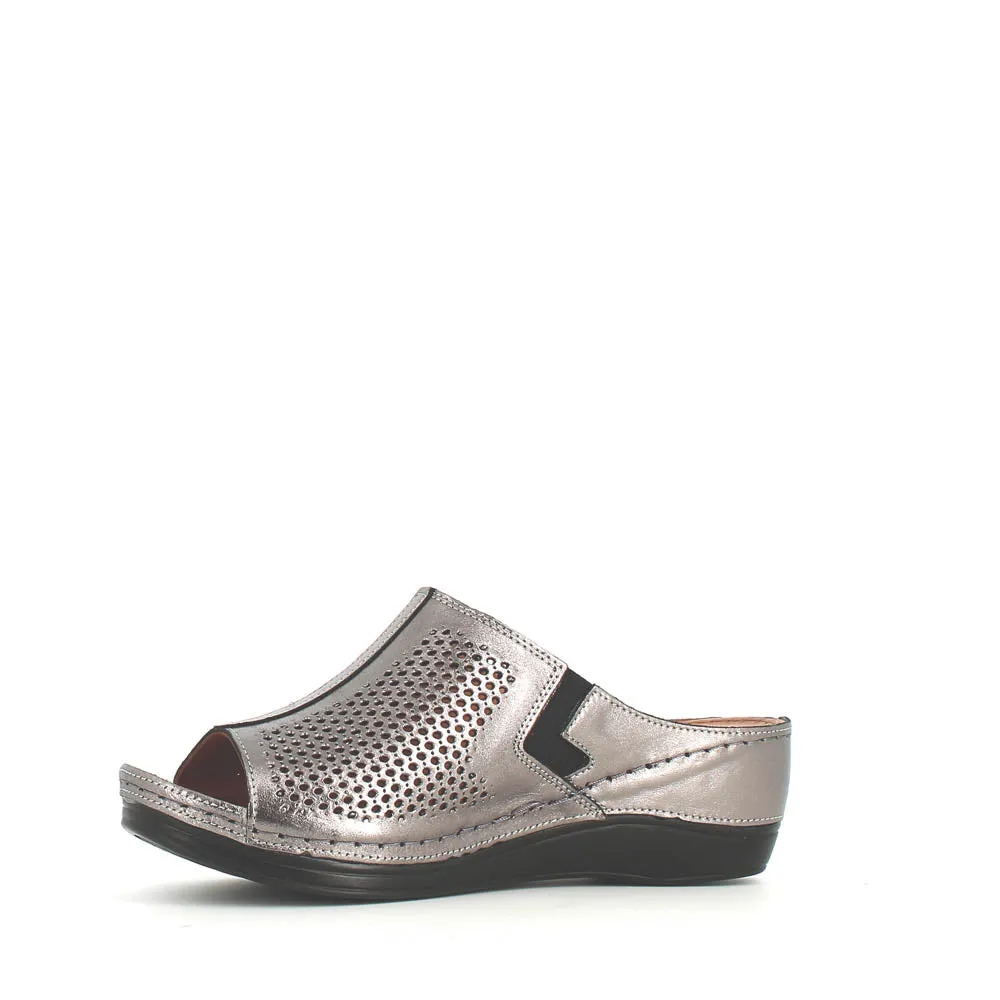 Cinders Edit Wedge Slide Platin