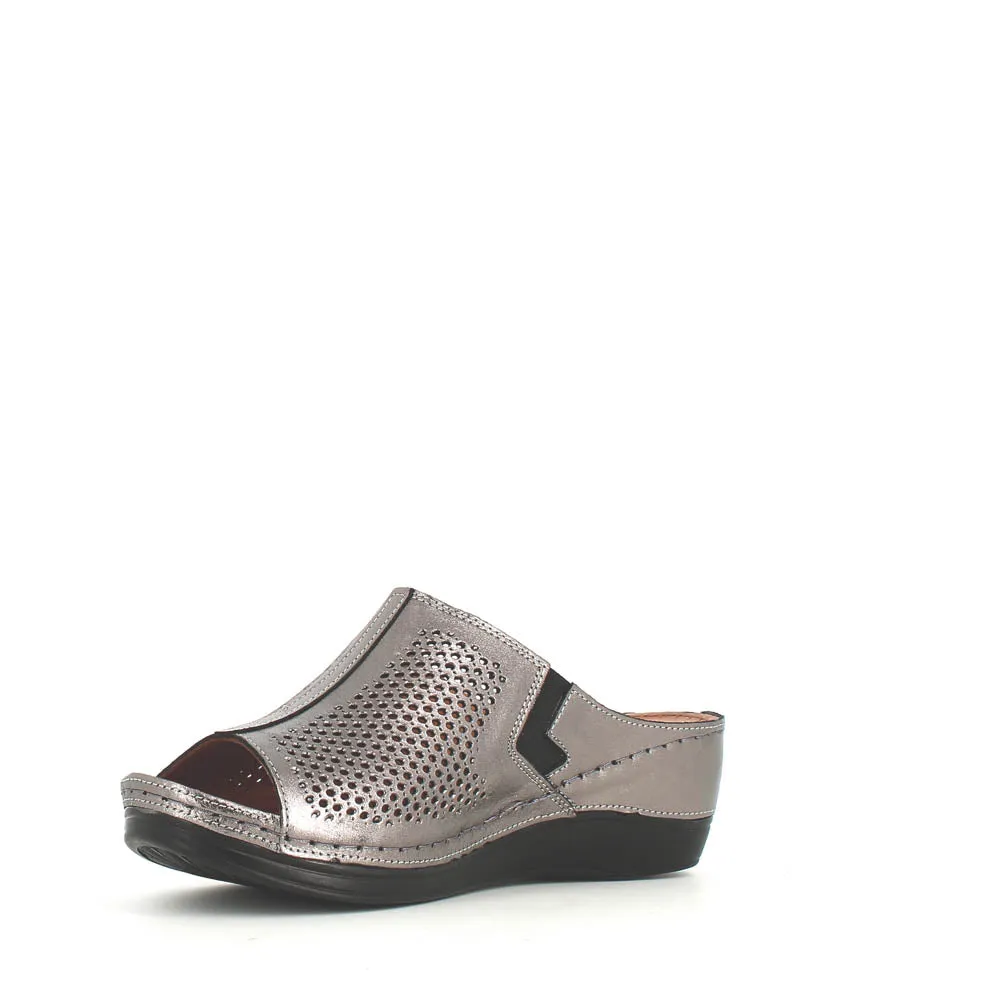 Cinders Edit Wedge Slide Platin