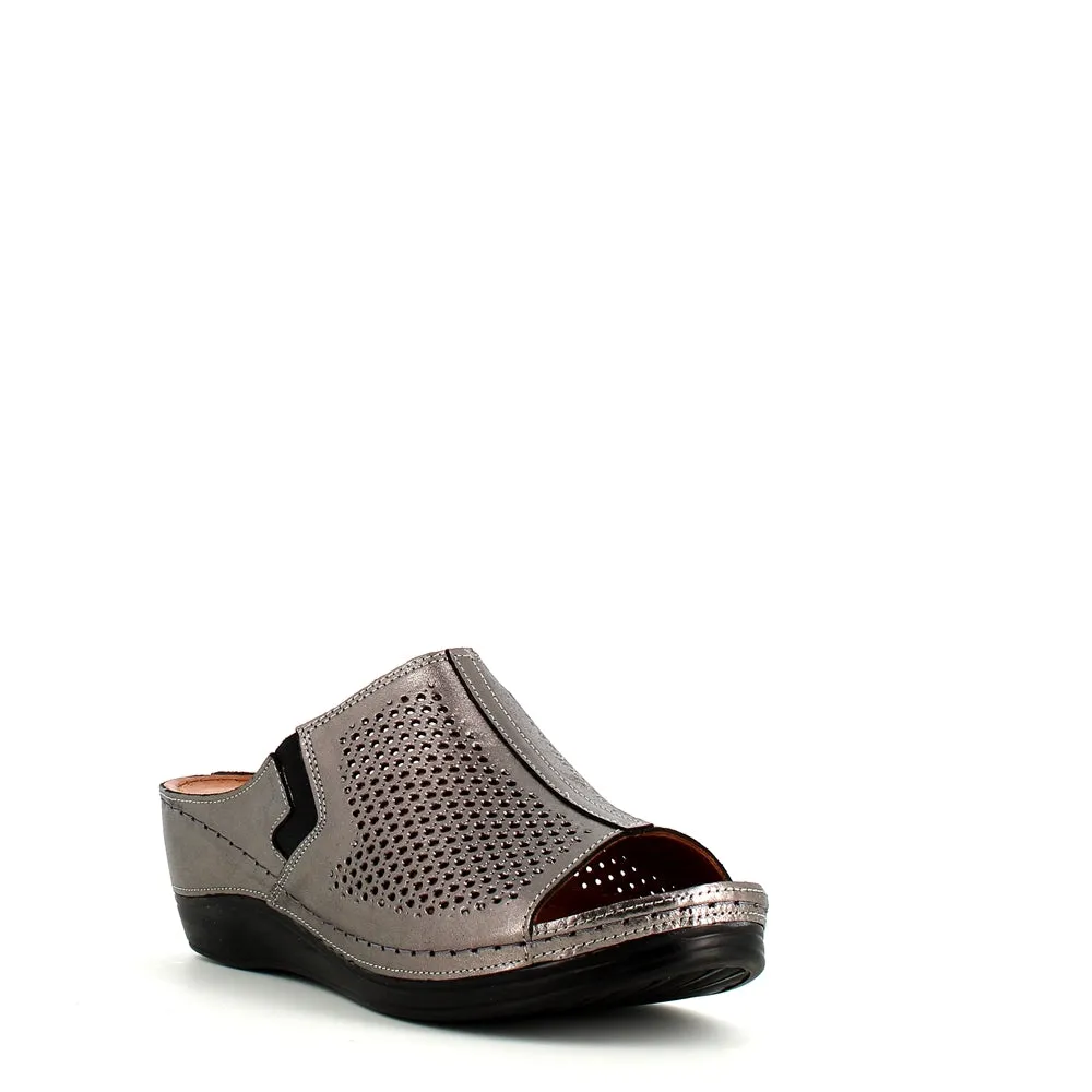 Cinders Edit Wedge Slide Platin
