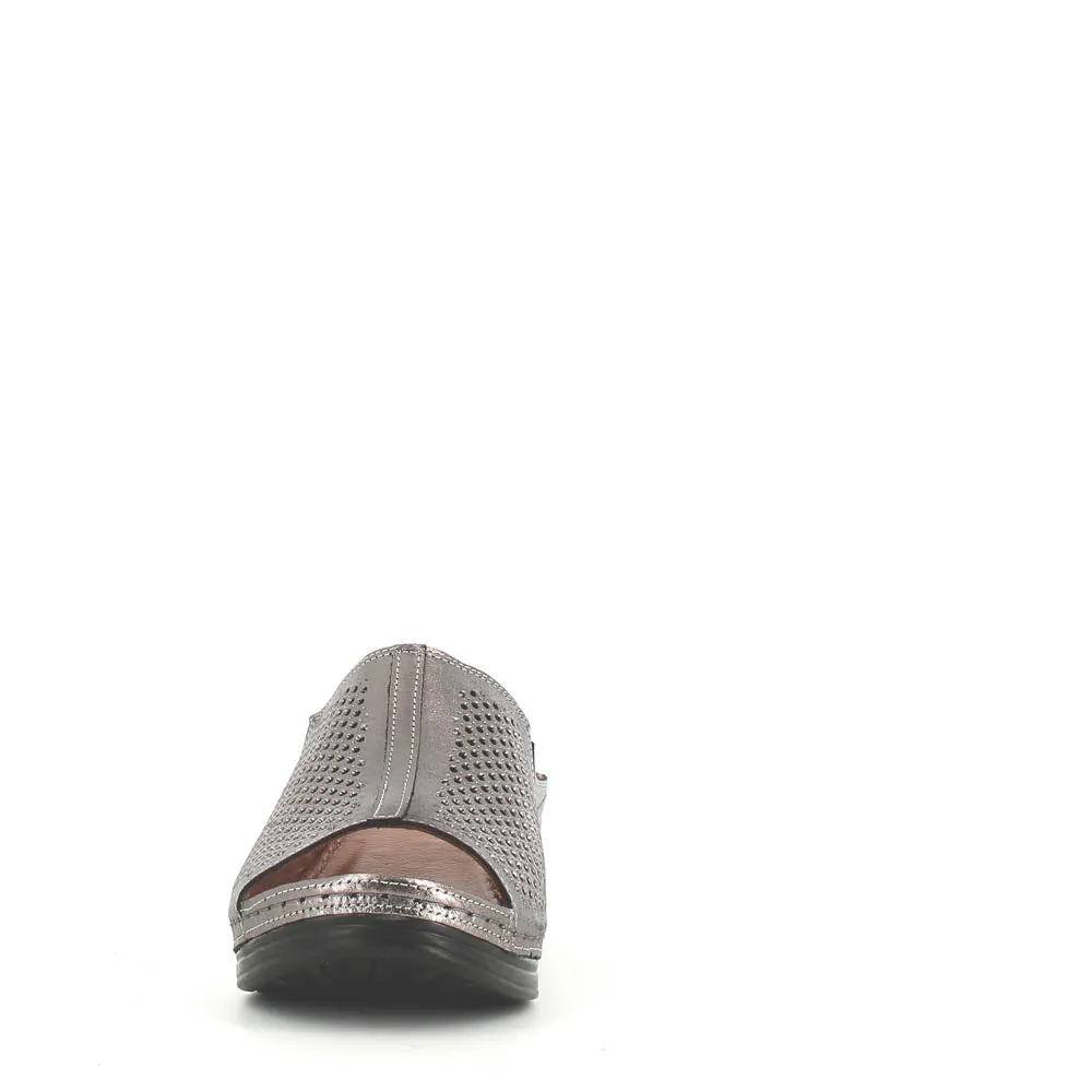 Cinders Edit Wedge Slide Platin
