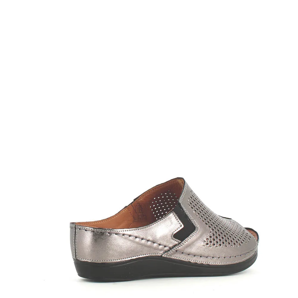 Cinders Edit Wedge Slide Platin