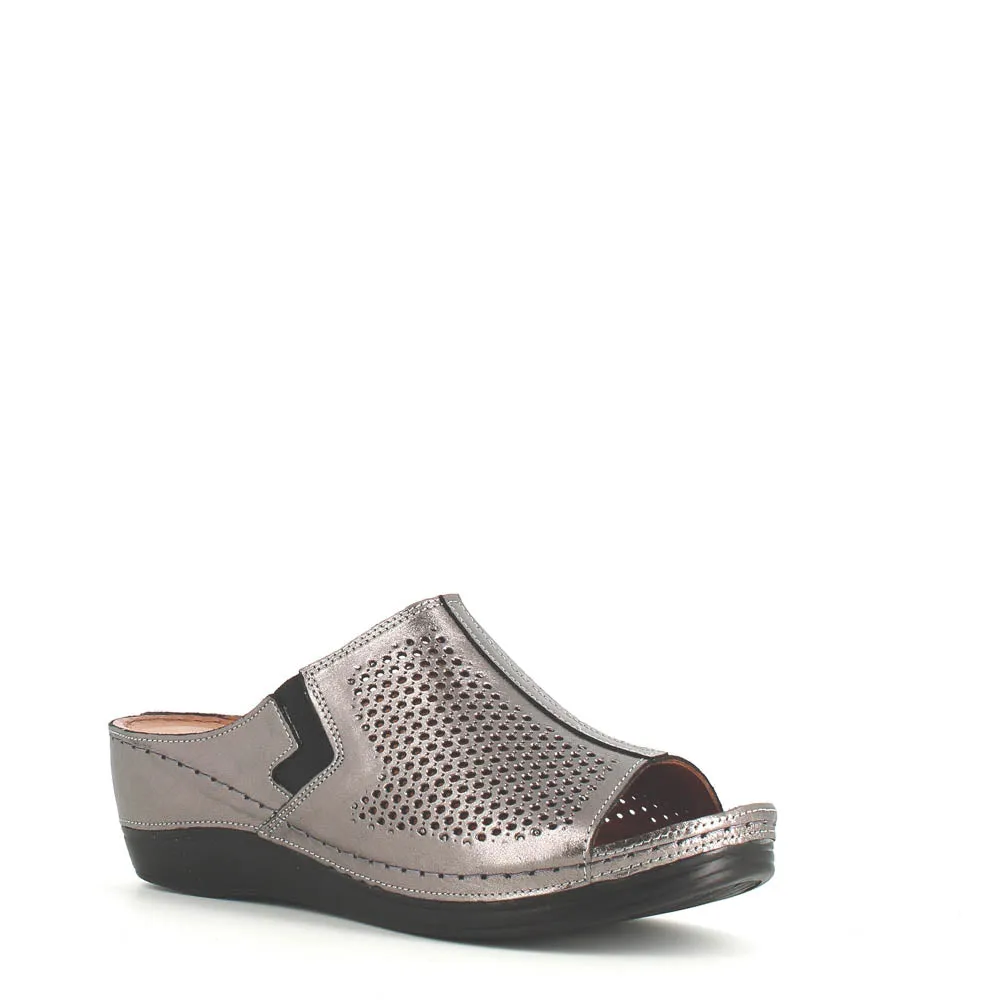 Cinders Edit Wedge Slide Platin