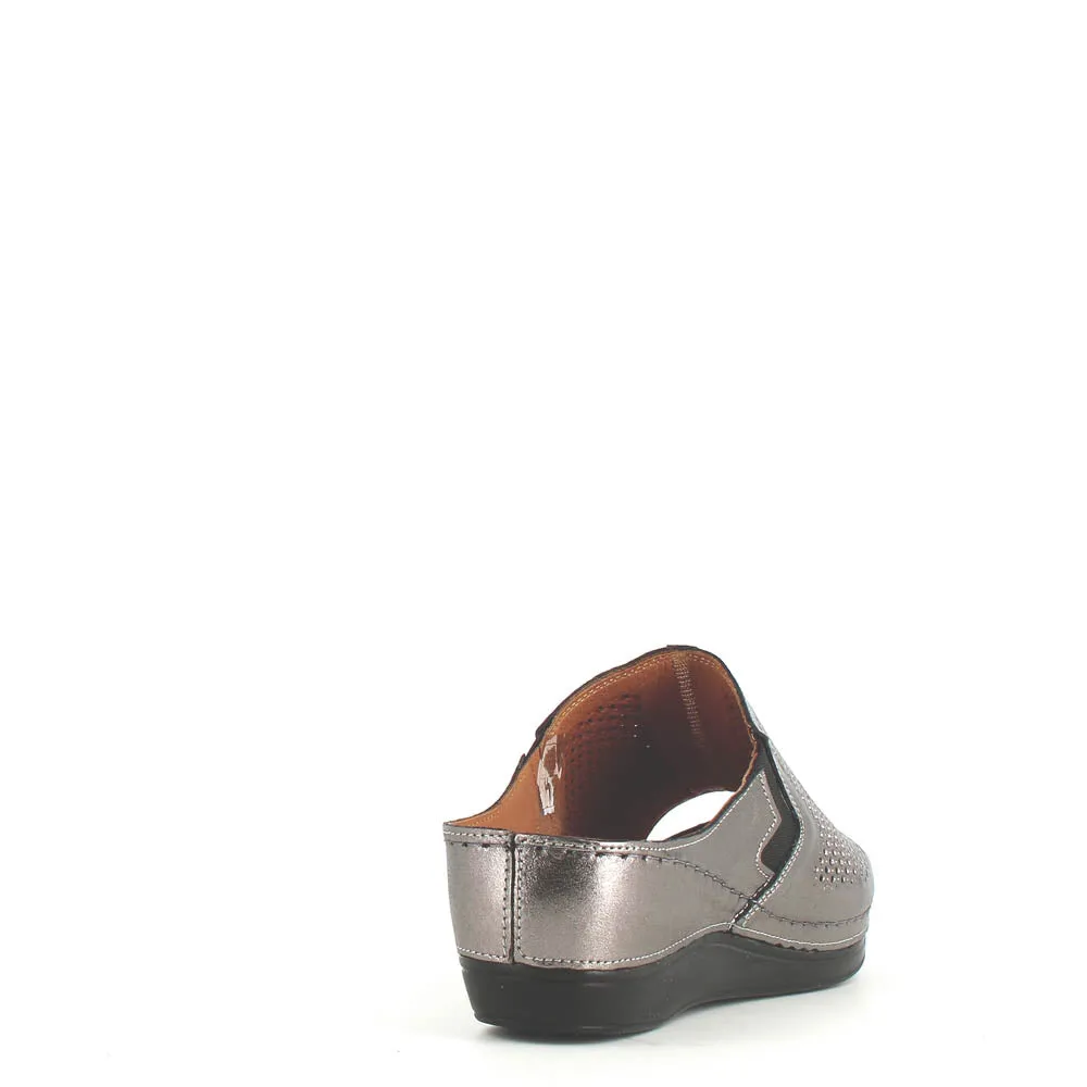 Cinders Edit Wedge Slide Platin