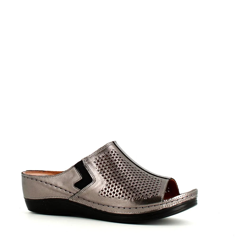 Cinders Edit Wedge Slide Platin
