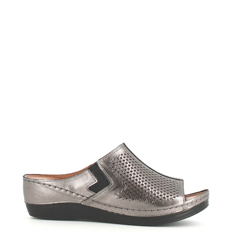 Cinders Edit Wedge Slide Platin