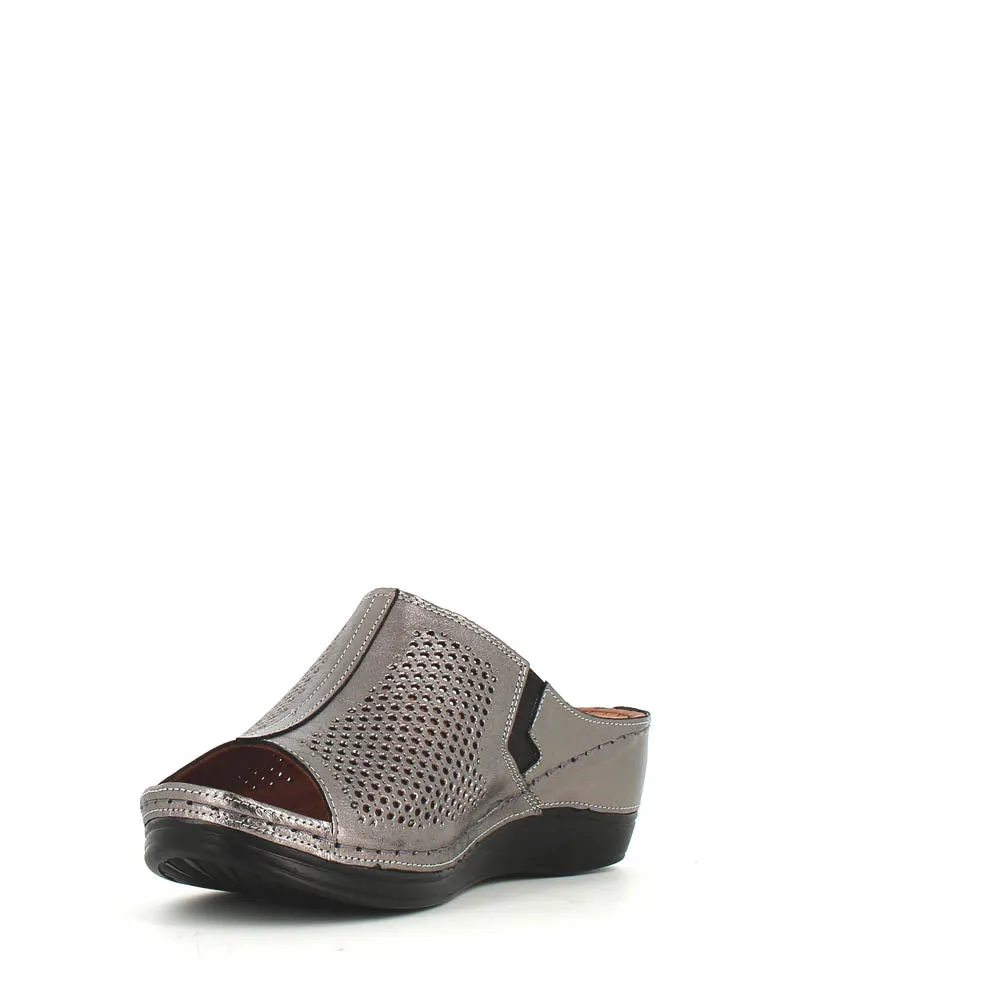 Cinders Edit Wedge Slide Platin