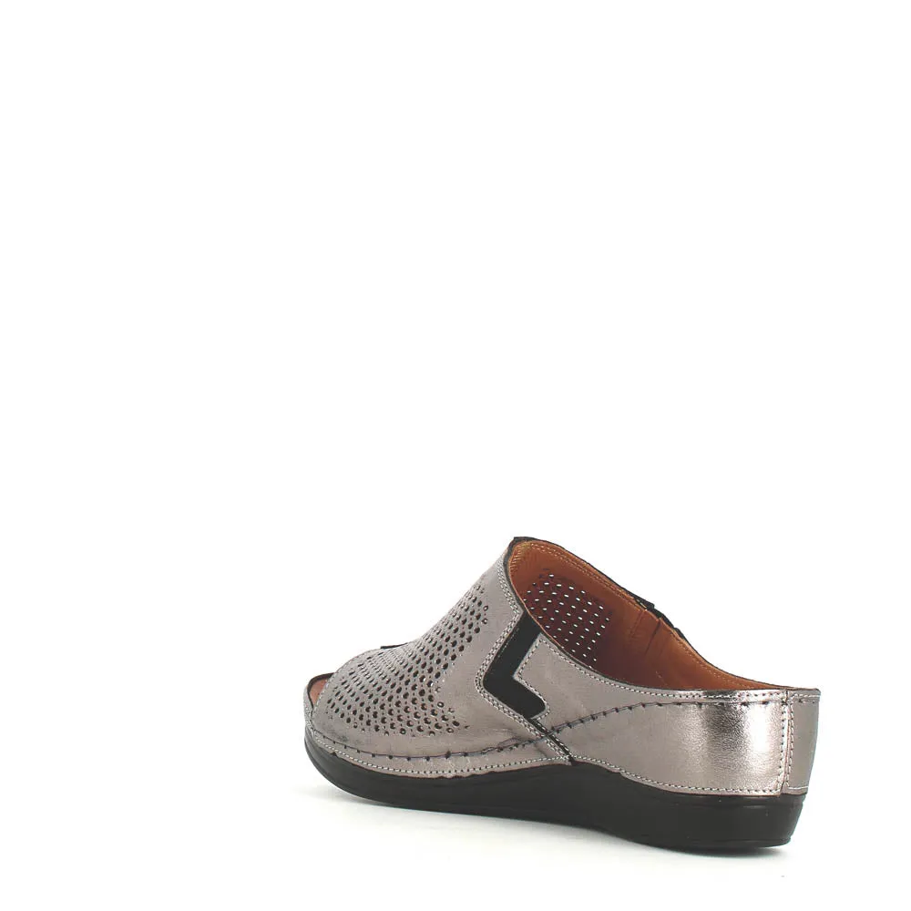 Cinders Edit Wedge Slide Platin