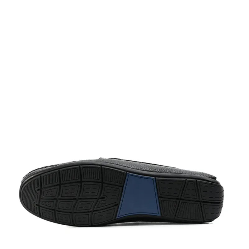 Classic Textured Leather Driving Loafers