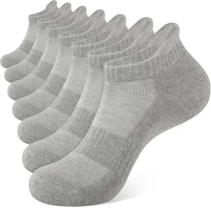 CLOSEMATE 7 Pairs Ankle Athletic Running Socks for Men Women - Comfortable Cotton Cushioned and Anti-Blister