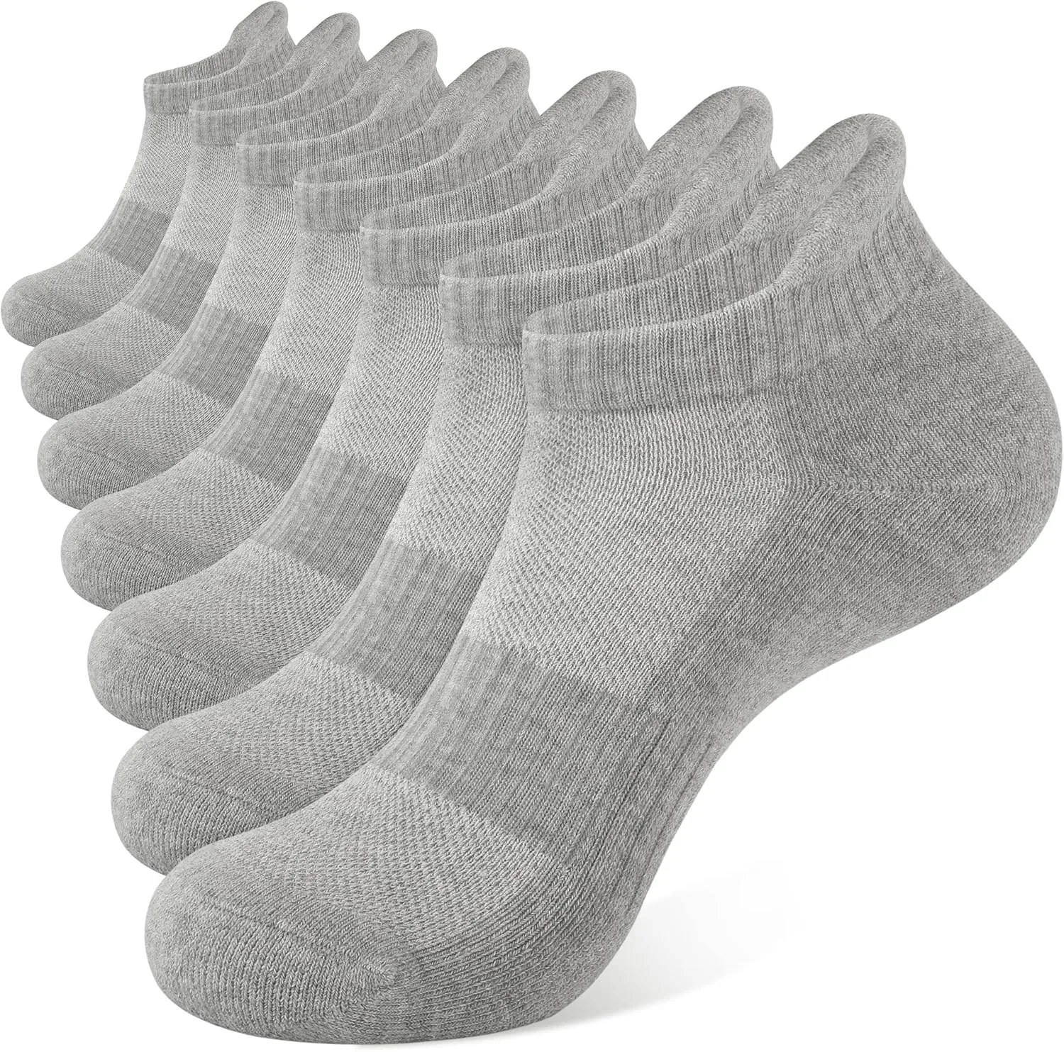 CLOSEMATE 7 Pairs Ankle Athletic Running Socks for Men Women - Comfortable Cotton Cushioned and Anti-Blister