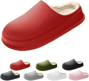 Cloud Slippers Winter, Pillow Warm Fuzzy Cushioned Indoor/Outdoor Slippers, Thick-Sole House Slides for Men & Women