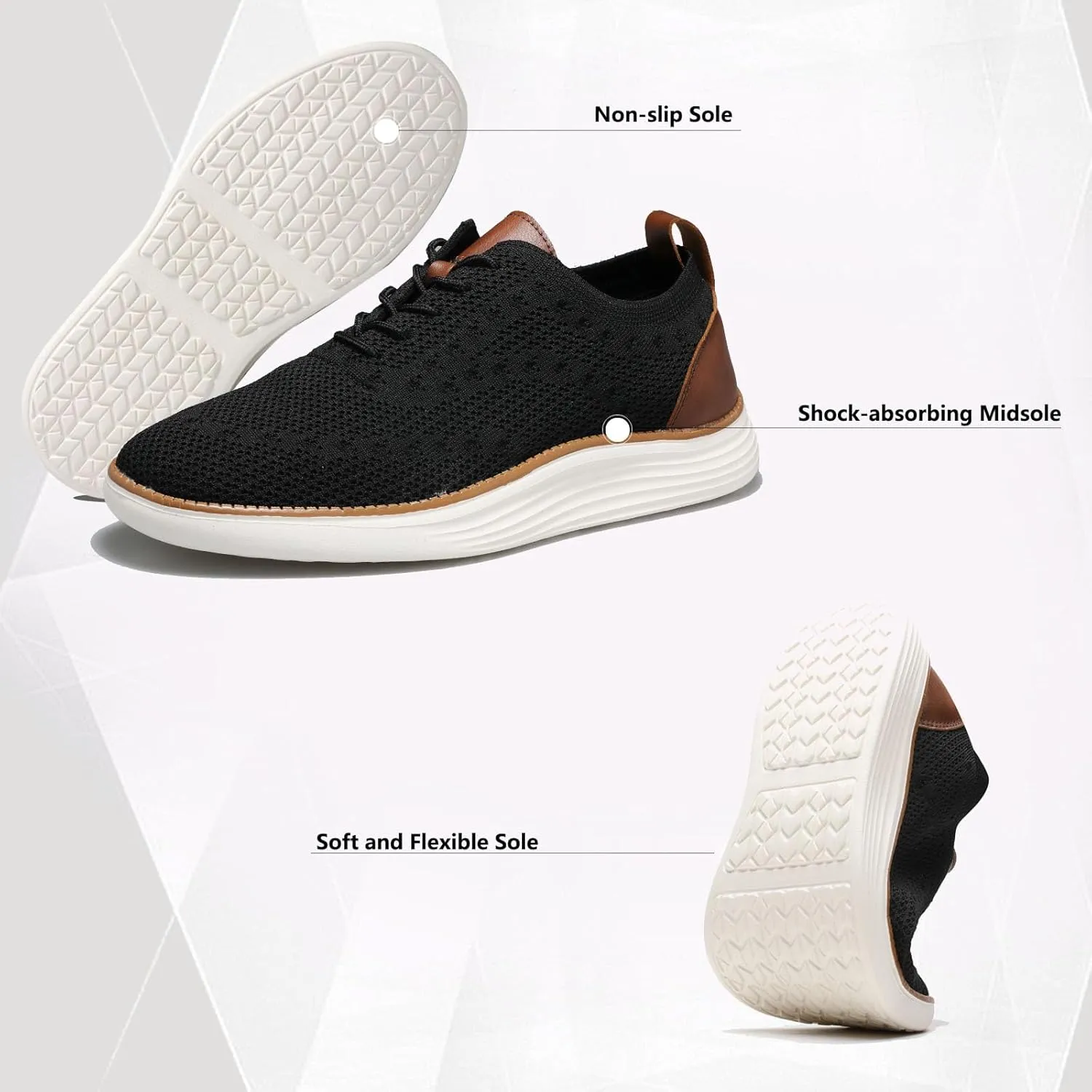 Comfortable Business Casual Shoes for Men, Fashion Mesh Dress Sneakers Shoes, Lightweight Breathable Walking Shoes