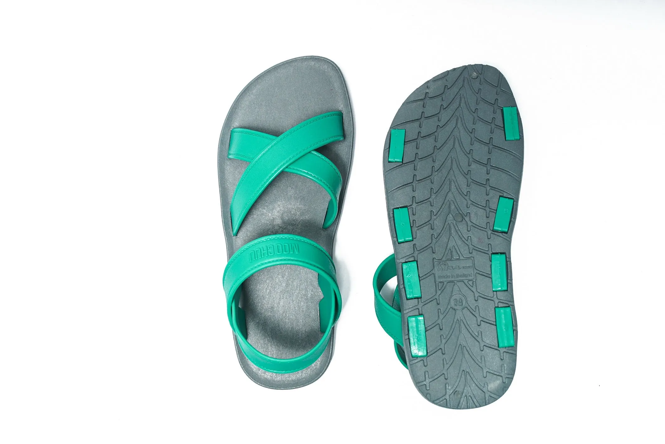 Cross Plus Grey Sole Green Strap