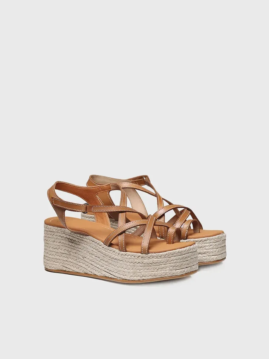 Crossed straps platform sandal - CLAUDIA