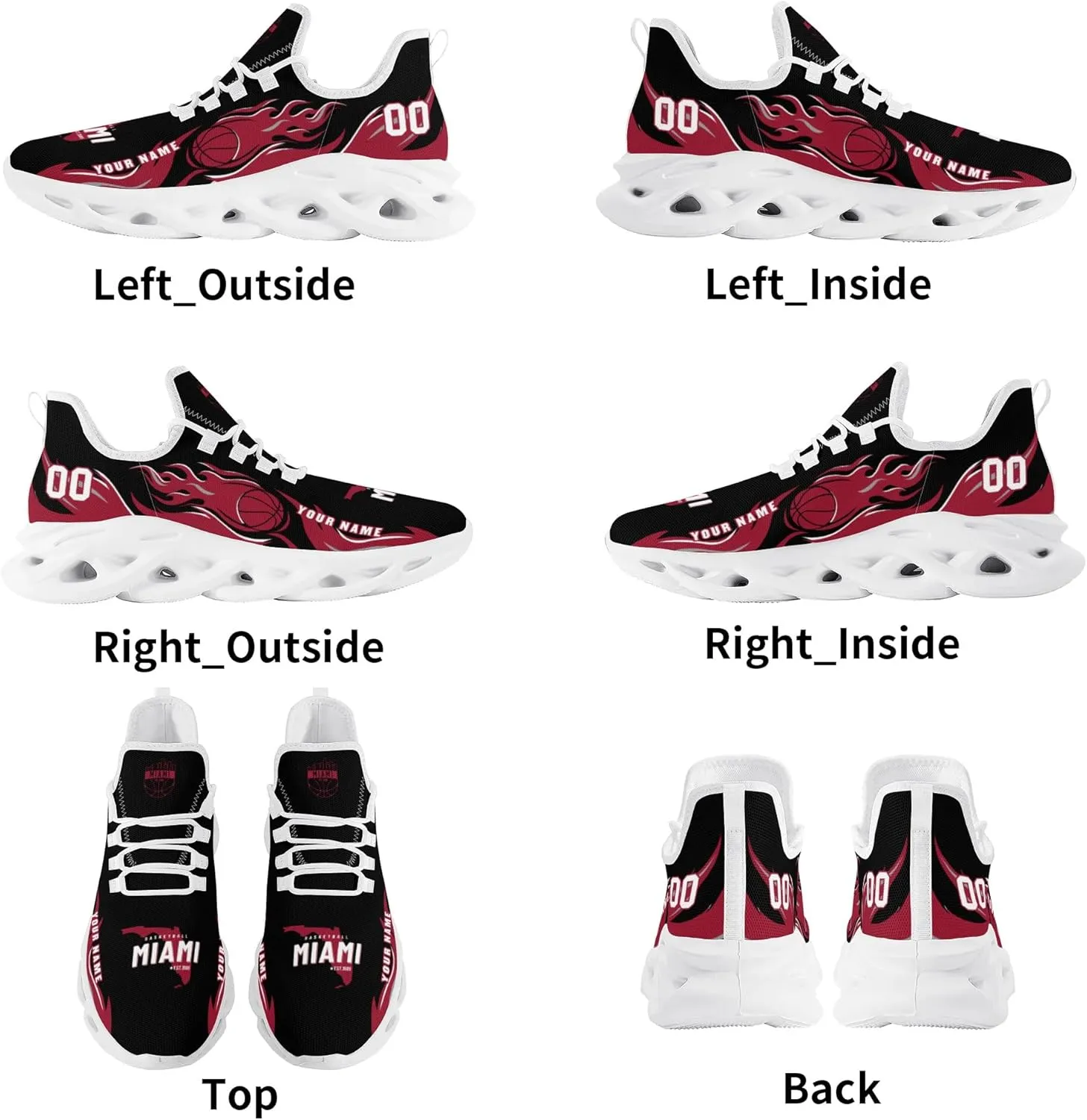 Custom Basketball Flex Control Sneakers Personalized Fan Men's Breathable Name Number Gift Workout Athletic Gym Slip-on Shoes