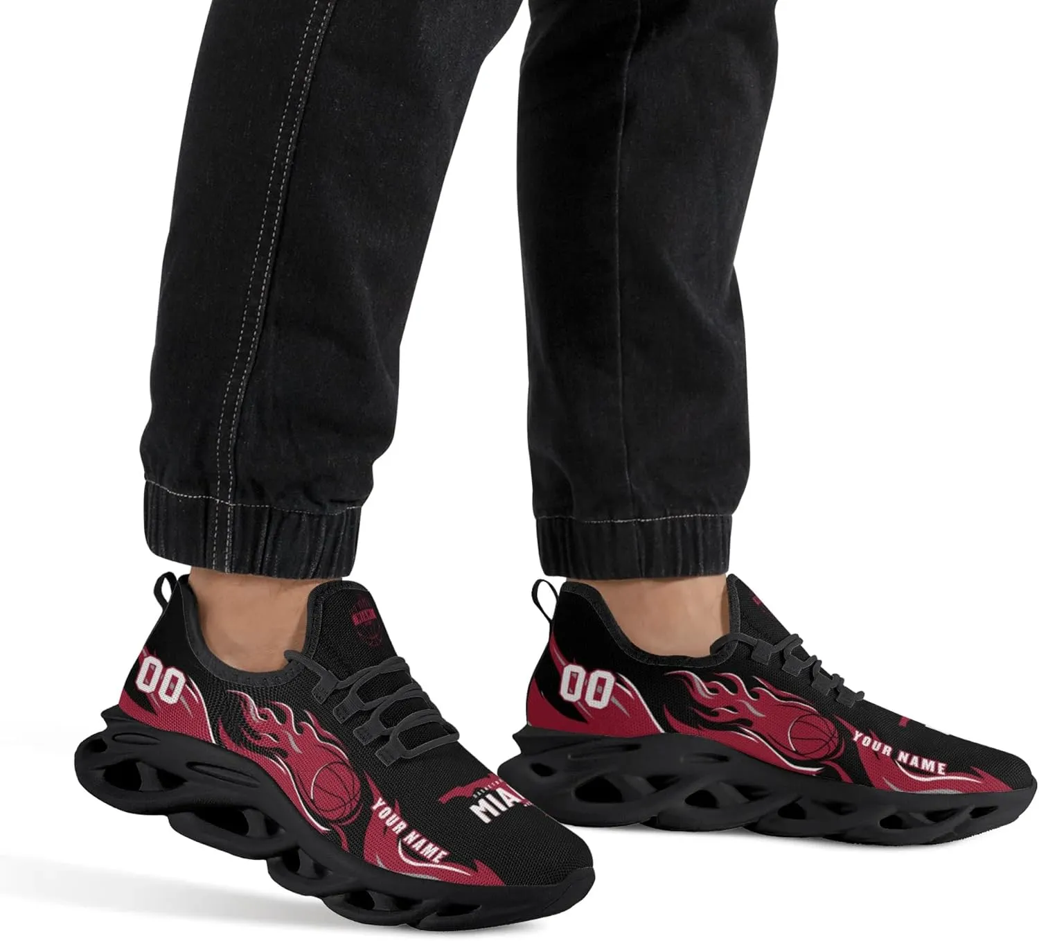 Custom Basketball Flex Control Sneakers Personalized Fan Men's Breathable Name Number Gift Workout Athletic Gym Slip-on Shoes