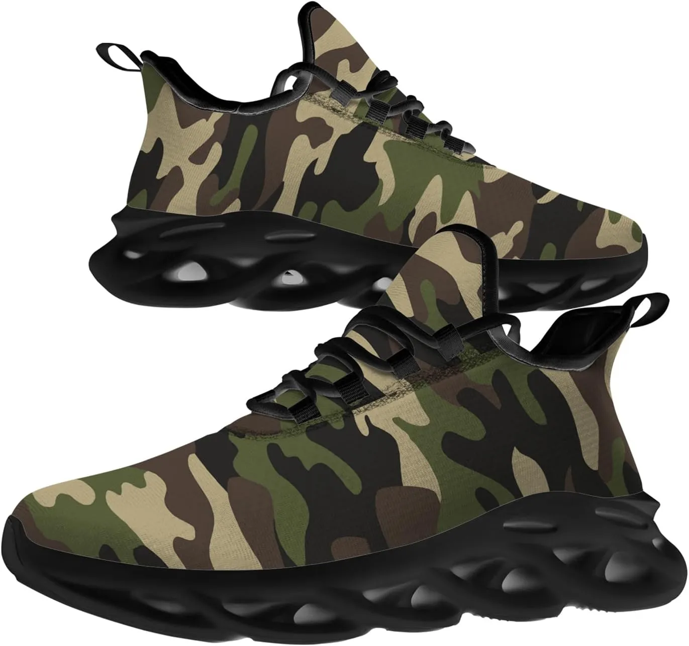 Custom Camo Sneakers Men Women Camouflage Running Shoes Add Name Lightweight Walking Tennis Shoes Gifts for Men Women